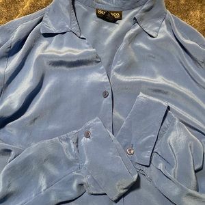 Style & company blue button down long sleeve size 20W